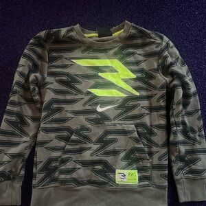 Nike RW3 Boys Sweatshirt Large Youth, Football QB Russel Wilson #003, Black Gray